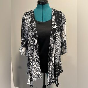Ladies top with attached jacket